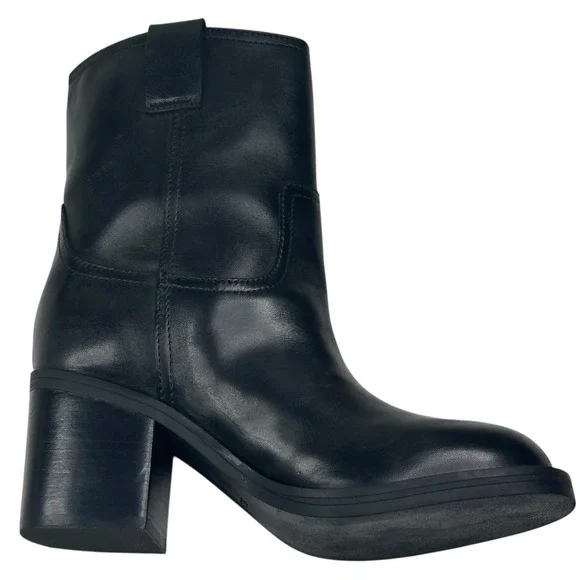 Schutz Wyatt Womens Black Leather Western Mid Calf Boots Size 7.5B New $238 - Picture 7 of 10
